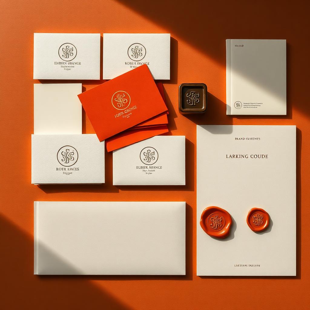 Editorial flat-lay of a brand identity system